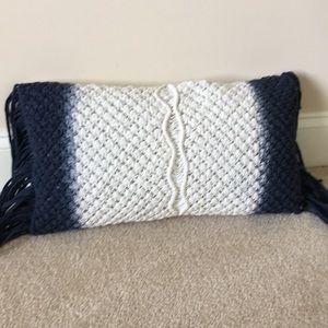 Boho Decorative Pillow NWOT  Navy & Cream